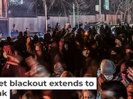 Protesters have filled the streets in Iranian cities, but the regime’s internet shutdown means little news gets in or out of the country. MAHSA/Middle East Images/AFP via Getty Images